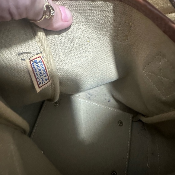 DOONEY & BOURKE Canvas Leather Bucket Tote Bag with solid brass hardware - Picture 6 of 8